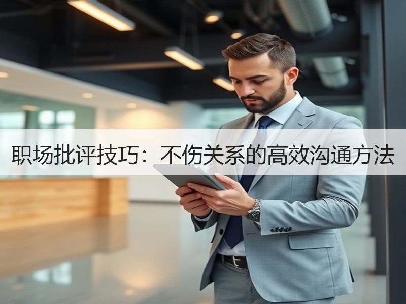 职场批评技巧：不伤关系的高效沟通方法