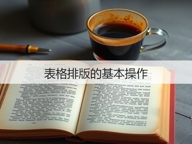 表格排版的基本操作