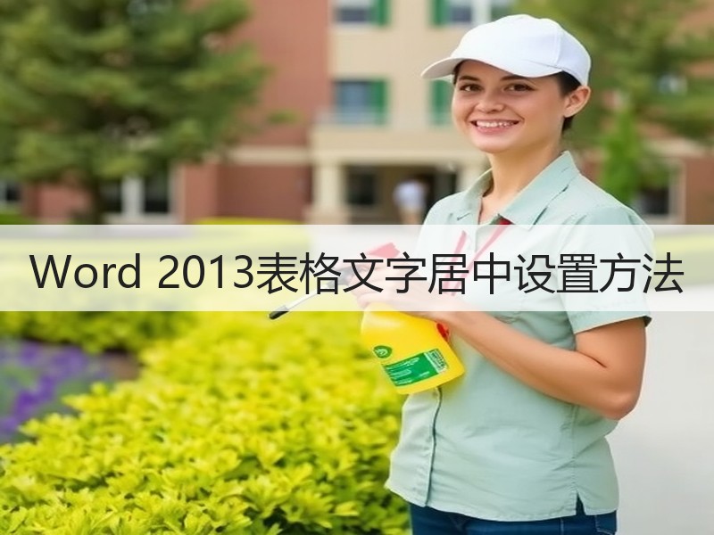 Word 2013表格文字居中设置方法