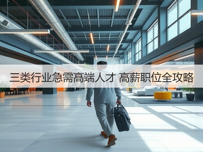 三类行业急需高端人才 高薪职位全攻略