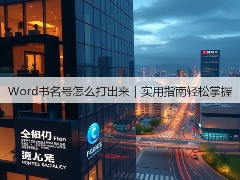 Word书名号怎么打出来｜实用指南轻松掌