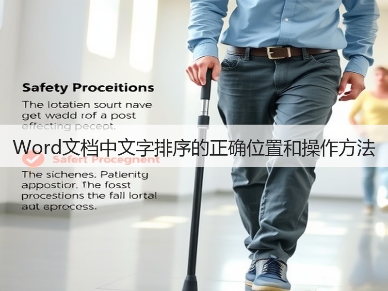 Word文档中文字排序的正确位置和操作方