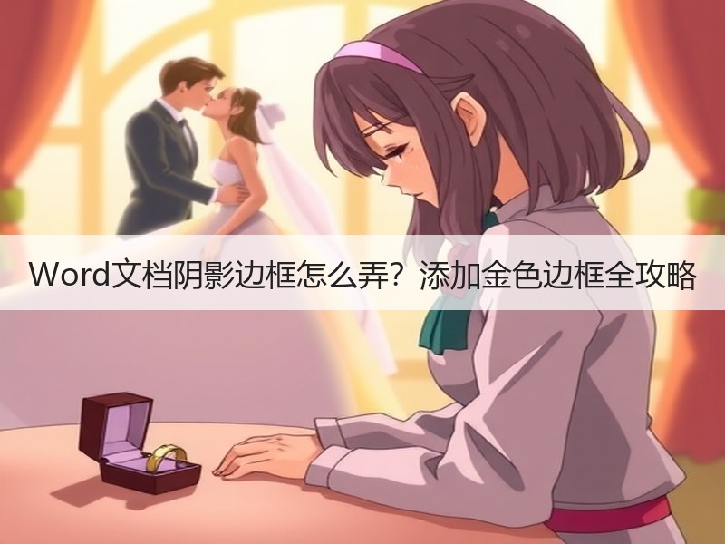 Word文档阴影边框怎么弄？添加金色边框