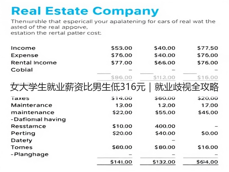 女大学生就业薪资比男生低316元｜就业歧