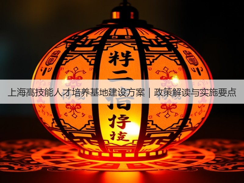 上海高技能人才培养基地建设方案｜政策解读