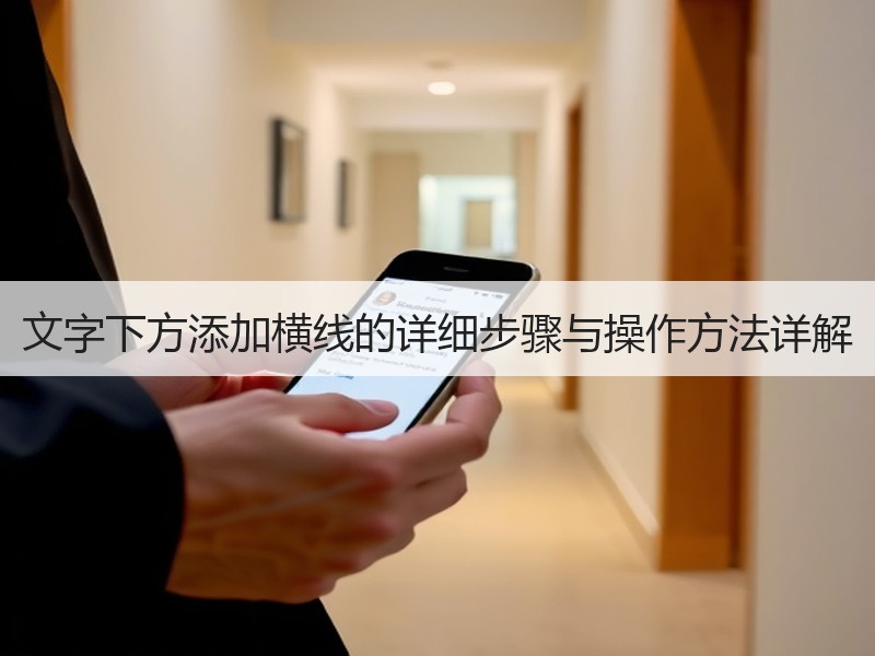 文字下方添加横线的详细步骤与操作方法详解