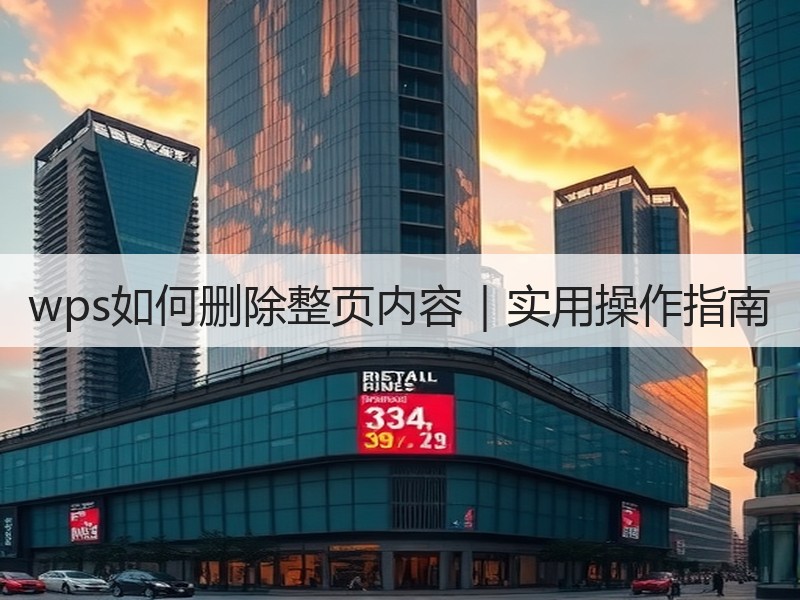 wps如何删除整页内容｜实用操作指南