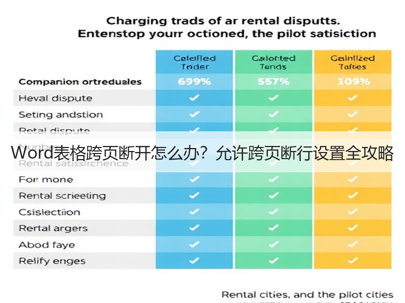 Word表格跨页断开怎么办？允许跨页断行