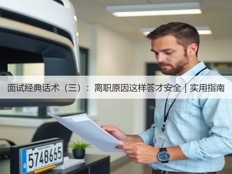 面试经典话术（三）：离职原因这样答才安全