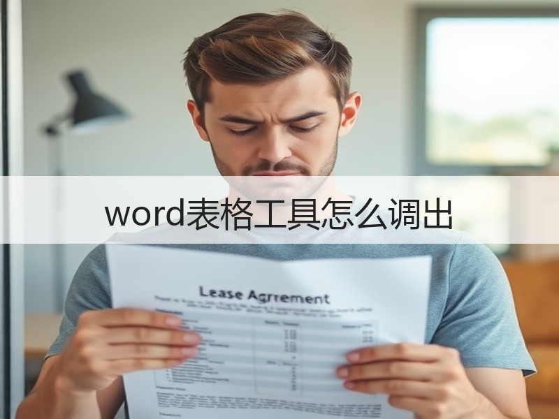 word表格工具怎么调出
