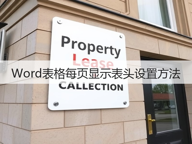 Word表格每页显示表头设置方法