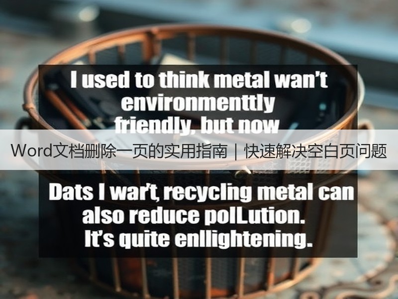 Word文档删除一页的实用指南｜快速解决
