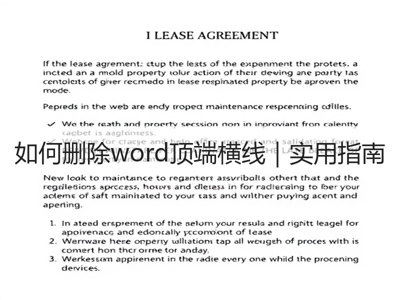 如何删除word顶端横线｜实用指南