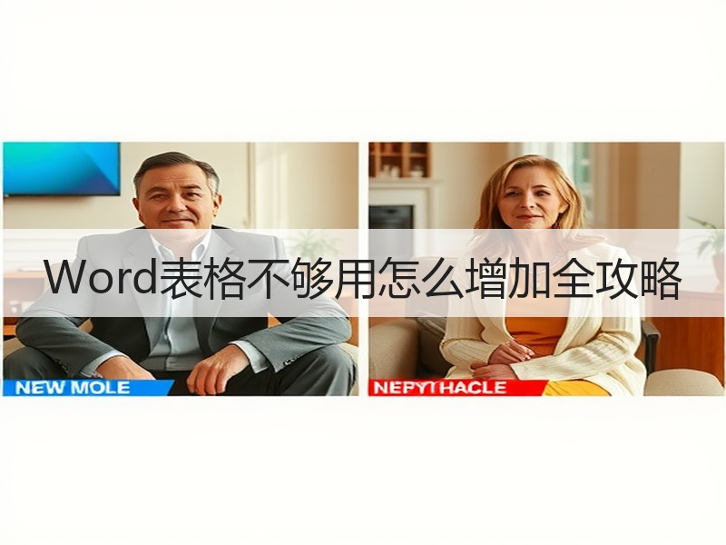 Word表格不够用怎么增加全攻略