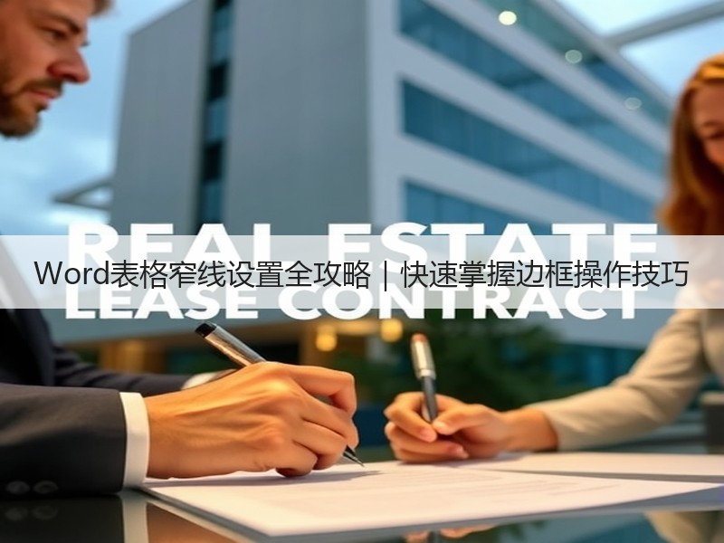 Word表格窄线设置全攻略｜快速掌握边框