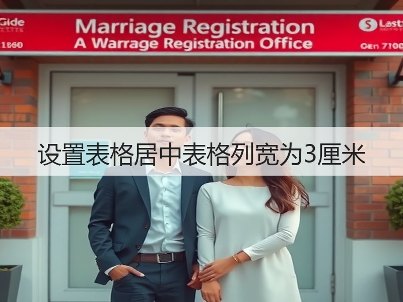 设置表格居中表格列宽为3厘米