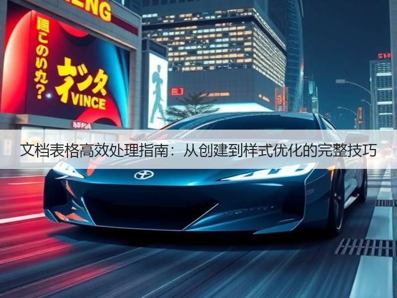 文档表格高效处理指南：从创建到样式优化的