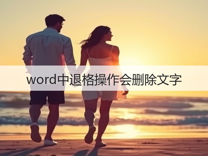 word中退格操作会删除文字