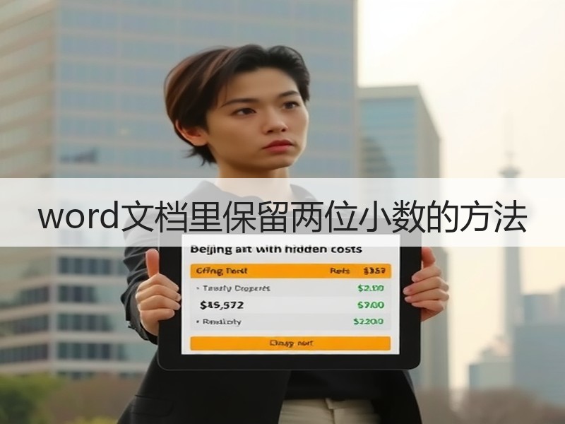 word文档里保留两位小数的方法