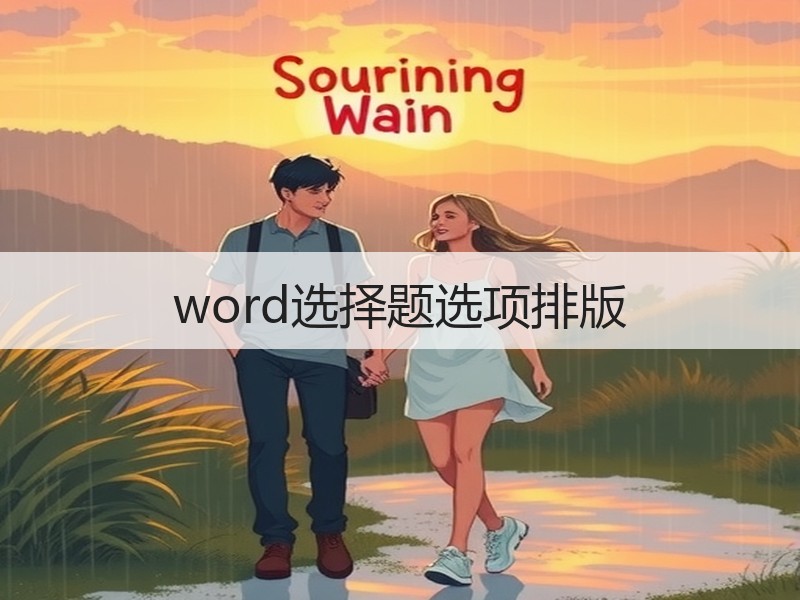 word选择题选项排版