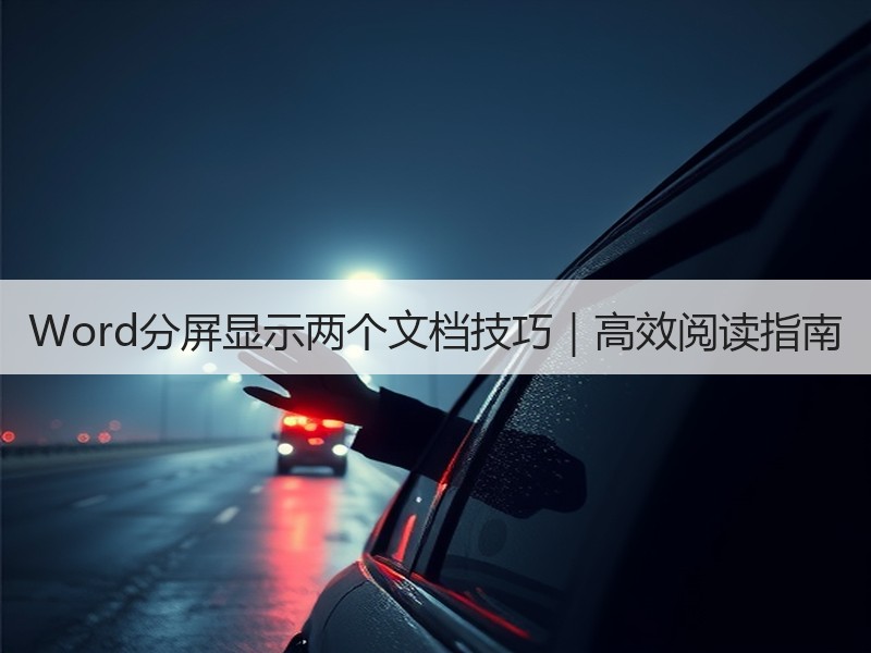 Word分屏显示两个文档技巧｜高效阅读指