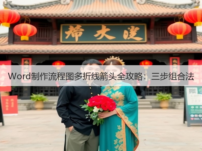 Word制作流程图多折线箭头全攻略：三步