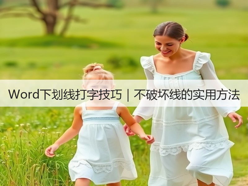 Word下划线打字技巧｜不破坏线的实用方