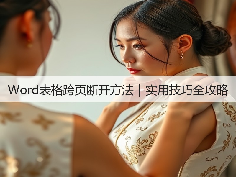 Word表格跨页断开方法｜实用技巧全攻略