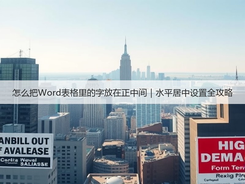 怎么把Word表格里的字放在正中间｜水平