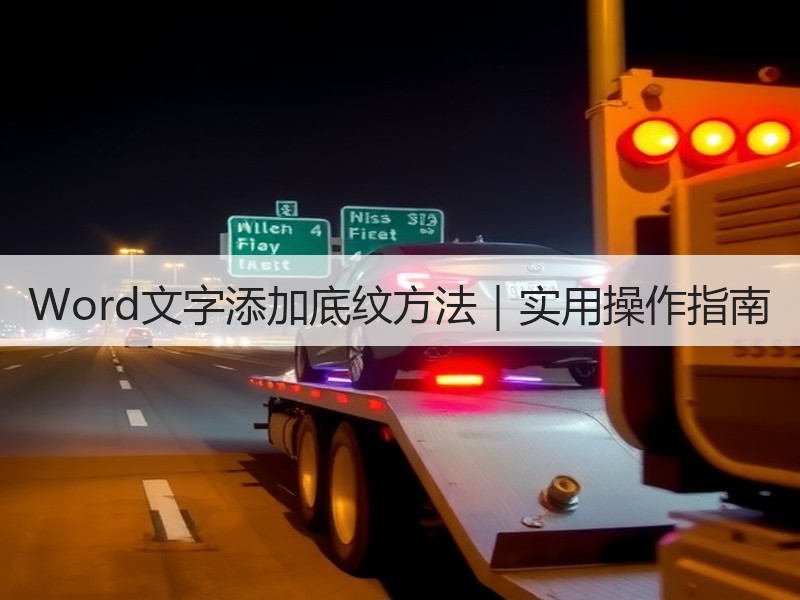 Word文字添加底纹方法｜实用操作指南