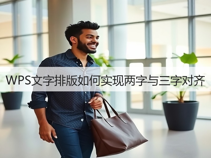 WPS文字排版如何实现两字与三字对齐